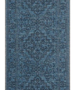 Binnen & buiten vloerkleed vintage Tyros - azuur/antraciet - overzicht boven, thumbnail