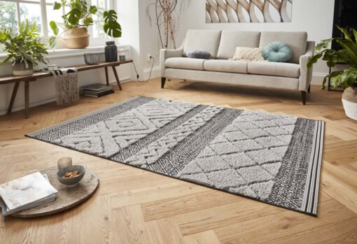 Vloerkleed 3D effect Todra - zwart/grijs - sfeer
