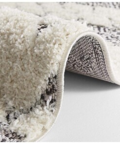 Vloerkleed 3D effect Todra - zwart/crème - close up, thumbnail