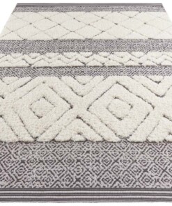 Vloerkleed 3D effect Todra - zwart/crème - overzicht schuin, thumbnail