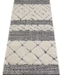 Vloerkleed 3D effect Todra - zwart/crème - overzicht schuin, thumbnail