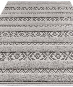 Vloerkleed 3D effect Temara - grijs/zwart - overzicht schuin, thumbnail