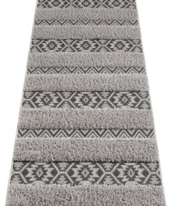 Vloerkleed 3D effect Temara - grijs/zwart - overzicht schuin, thumbnail