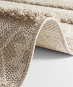 Vloerkleed 3D effect Temara - beige/grijs - close up, thumbnail