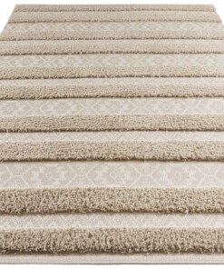 Vloerkleed 3D effect Temara - beige/grijs - overzicht schuin, thumbnail