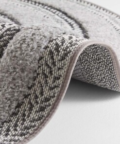 Rond vloerkleed 3D effect Nador - antraciet/grijs - close up, thumbnail