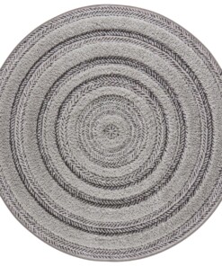 Rond vloerkleed 3D effect Nador - antraciet/grijs - overzicht boven, thumbnail