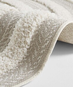 Rond vloerkleed 3D effect Nador - beige/crème - close up, thumbnail Rond vloerkleed 3D effect Nador - beige/crème - close up, thumbnail