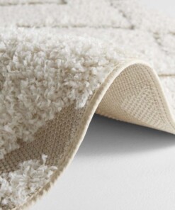 Rond vloerkleed 3D effect Dades - crème/beige - close up, thumbnail