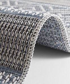 Elle Decoration buiten vloerkleed Rhone - crème/blauw - close up, thumbnail