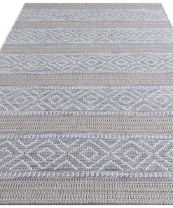 Elle Decoration buiten vloerkleed Rhone - crème/blauw - overzicht schuin, thumbnail