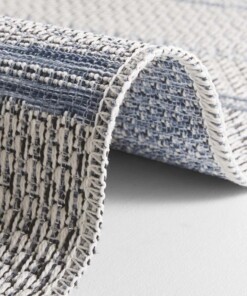 Elle Decoration buiten vloerkleed Marne - crème/blauw - close up, thumbnail