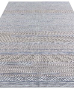 Elle Decoration buiten vloerkleed Marne - crème/blauw - overzicht schuin, thumbnail