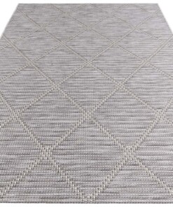 Elle Decoration buiten vloerkleed ruiten Yonne - crème/grijs - overzicht schuin, thumbnail Elle Decoration buiten vloerkleed ruiten Yonne - crème/grijs - overzicht schuin, thumbnail