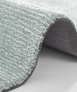 Effen vloerkleed Supersoft - lichtblauw - close up, thumbnail