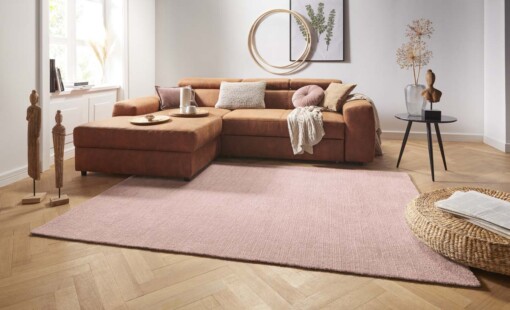 Effen vloerkleed Supersoft - oudroze - sfeer