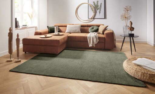Effen vloerkleed Supersoft - mosgroen - sfeer