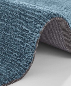 Effen vloerkleed Supersoft - petrol - close up, thumbnail