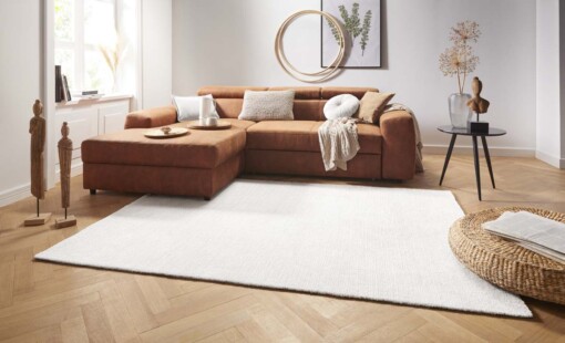 Effen vloerkleed Supersoft - crème - sfeer