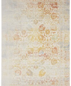 Design vloerkleed met franjes Menga - crème/meerkleurig - overzicht boven, thumbnail