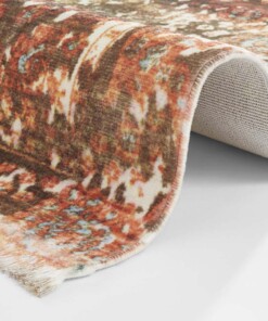 Design vloerkleed met franjes Menga - meerkleurig - close up, thumbnail