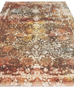 Design vloerkleed met franjes Menga - meerkleurig - overzicht schuin, thumbnail