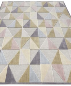 Design vloerkleed 3D Creuse Elle Decoration - lichtgrijs/pastel - overzicht schuin, thumbnail