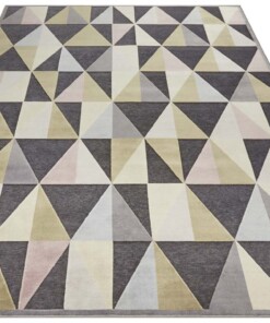 Design vloerkleed 3D Creuse Elle Decoration - donkergrijs/pastel - overzicht schuin, thumbnail