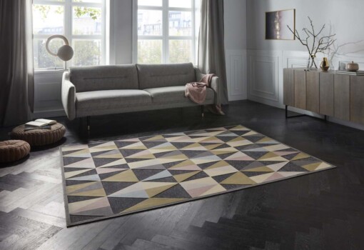 Design vloerkleed 3D Creuse Elle Decoration - donkergrijs/pastel - sfeer
