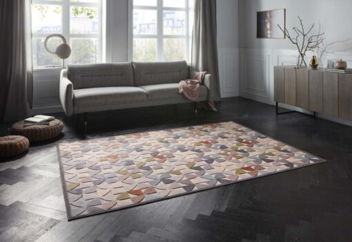Design vloerkleed 3D Ailette Elle Decoration - lichtgrijs/pastel - sfeer