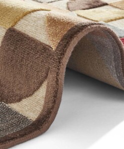 Design vloerkleed 3D Ailette Elle Decoration - bruin/multi - close up, thumbnail