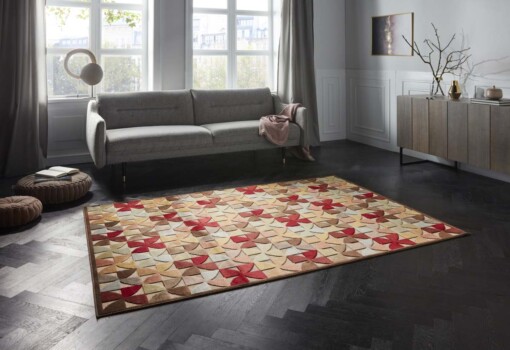 Design vloerkleed 3D Ailette Elle Decoration - bruin/multi - sfeer