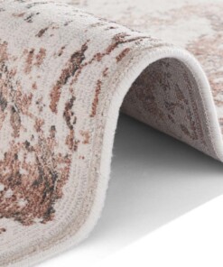 Design vloerkleed Corrèze Elle Decoration - koperbruin - close up, thumbnail