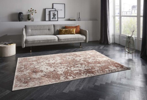 Design vloerkleed Corrèze Elle Decoration - koperbruin - sfeer