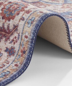 Vintage loper Anthea - jeansblauw - close up, thumbnail