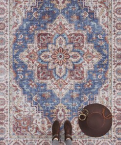 Vintage loper Anthea - jeansblauw - overzicht sfeer, thumbnail