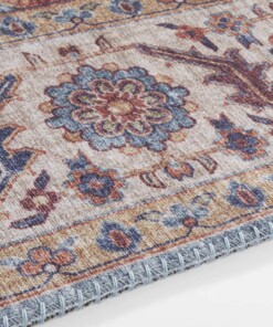 Vintage loper Anthea - cyaan - close up, thumbnail