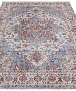 Vintage loper Anthea - cyaan - overzicht schuin, thumbnail