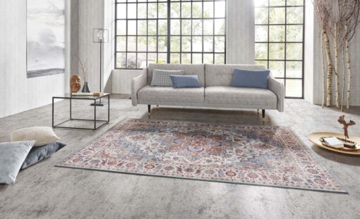 Vintage vloerkleed Anthea - cyaan - sfeer