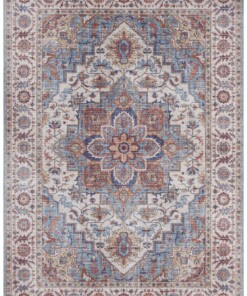 Vintage loper Anthea - cyaan - overzicht boven, thumbnail