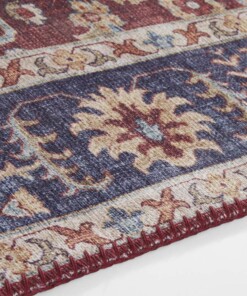 Vintage vloerkleed Vivana - bordeauxrood - close up, thumbnail