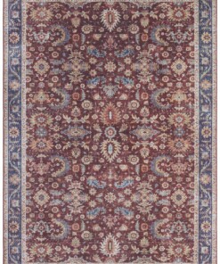 Vintage vloerkleed Vivana - bordeauxrood - overzicht boven, thumbnail