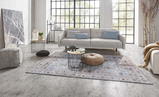 Vintage loper Vivana - hemelsblauw - sfeer