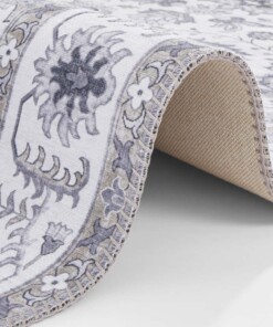 Vintage vloerkleed Vivana - platina grijs - close up, thumbnail