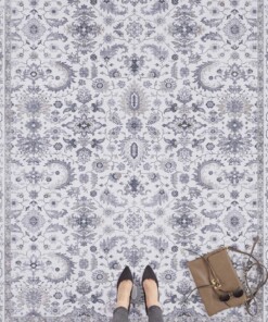 Vintage vloerkleed Vivana - platina grijs - overzicht sfeer, thumbnail