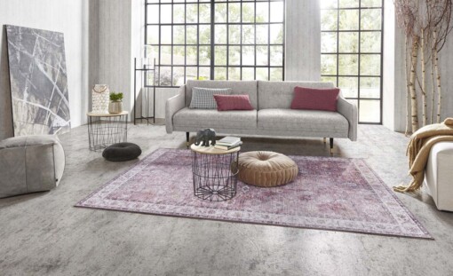 Vintage vloerkleed Vivana - framboos rood - sfeer