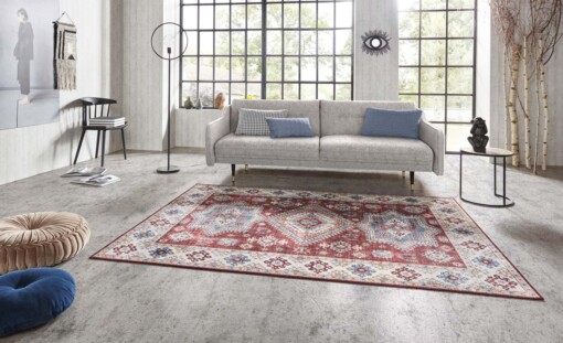 Vintage vloerkleed Gratia - robijn rood - sfeer
