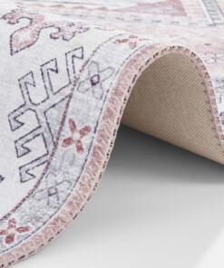 Vintage vloerkleed Gratia - oud roze - close up