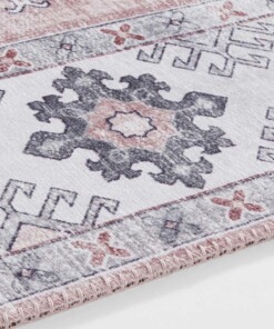 Vintage vloerkleed Gratia - oud roze - close up, thumbnail