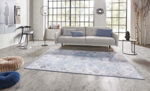 Vintage vloerkleed Gratia - lichtblauw - sfeer